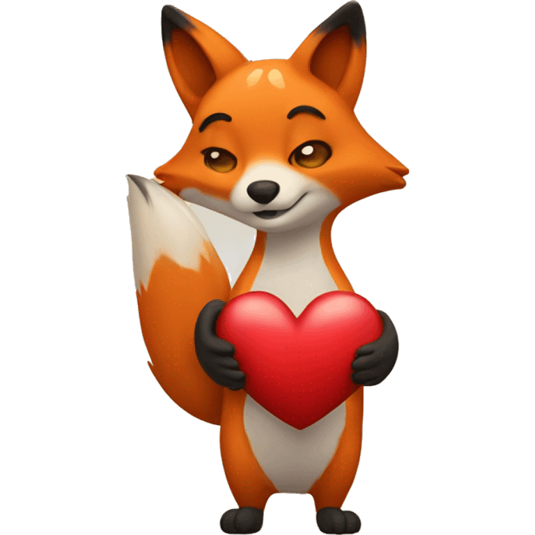 Fox holding a heart  emoji