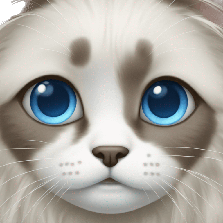 Ragdoll with blue eyes emoji