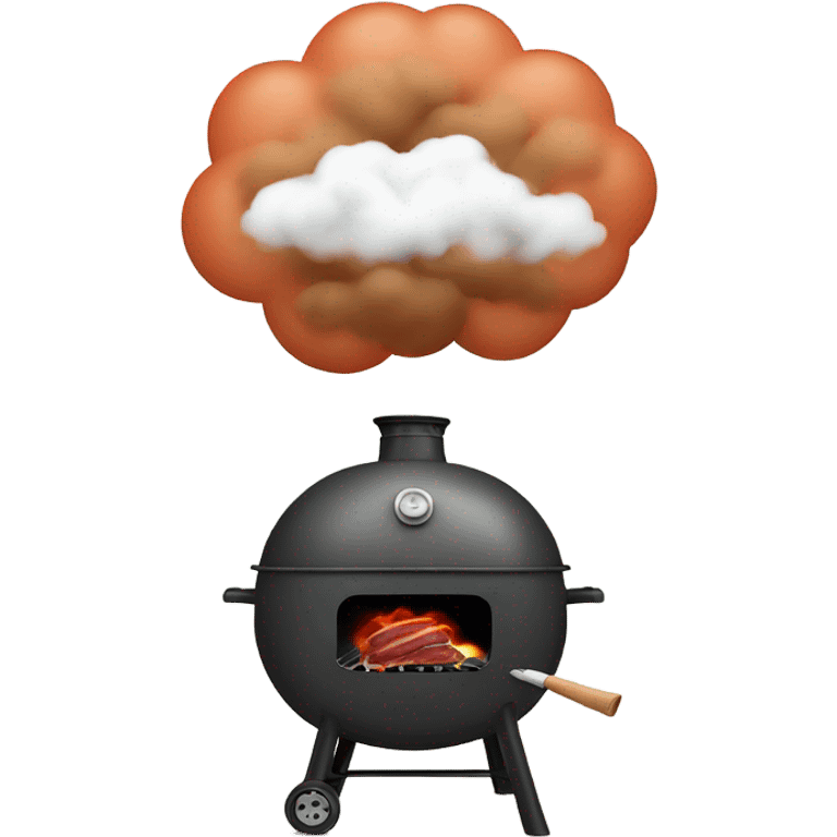 a meat smoker in the backyard billowing smoke emoji