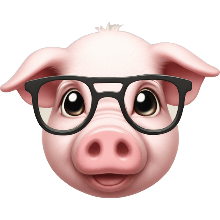 Piglet in glasses emoji