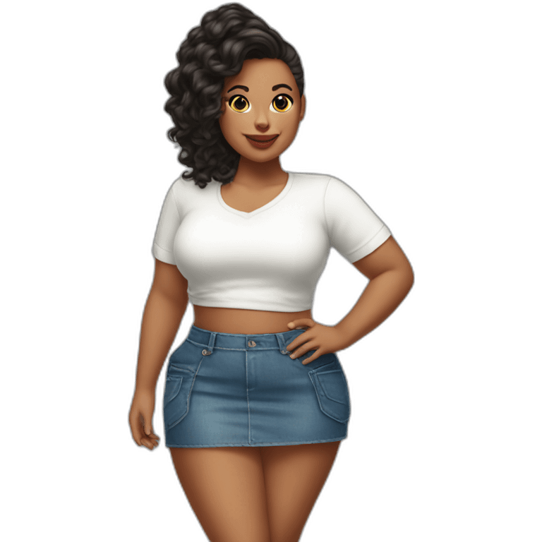 full-body-curvy-beauty-in-a-short-wide-skirt-wind white knickers emoji