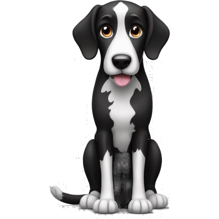 tall black and white doodle dog emoji