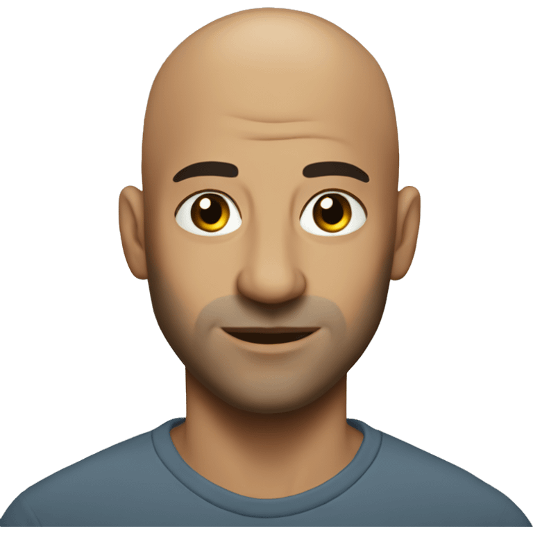 bald tattooed man indoors emoji