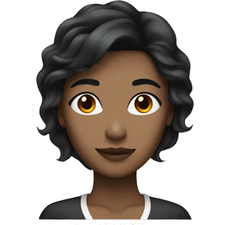 woman with black hair with white highlights emoji