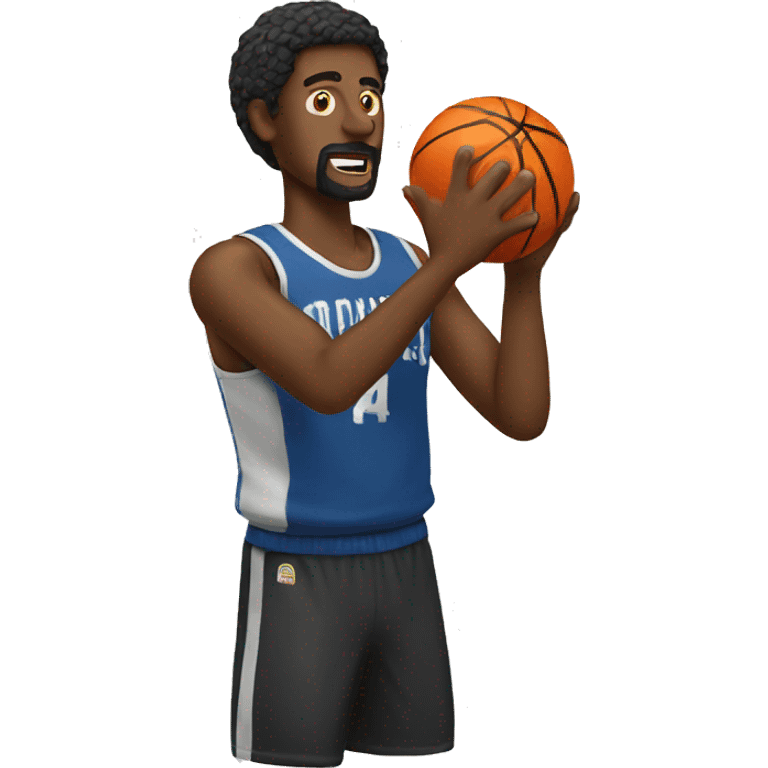 man shooting a basketball emoji