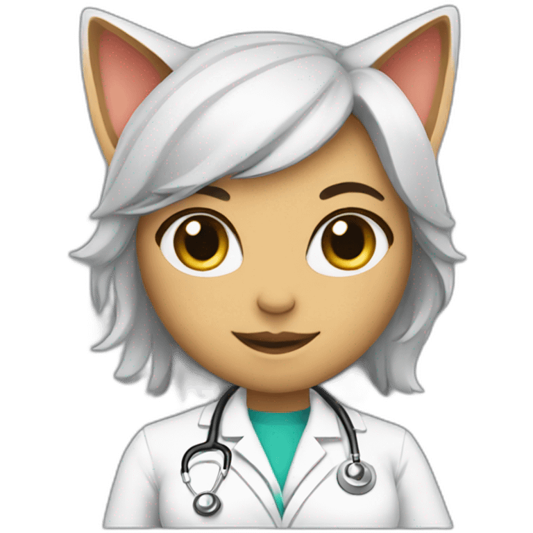 Sexy female Cat doctor emoji