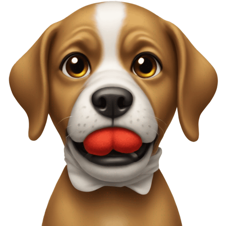 Dog with sock in mouth emoji