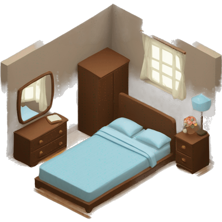 3d-isometric-brown-bedroom emoji