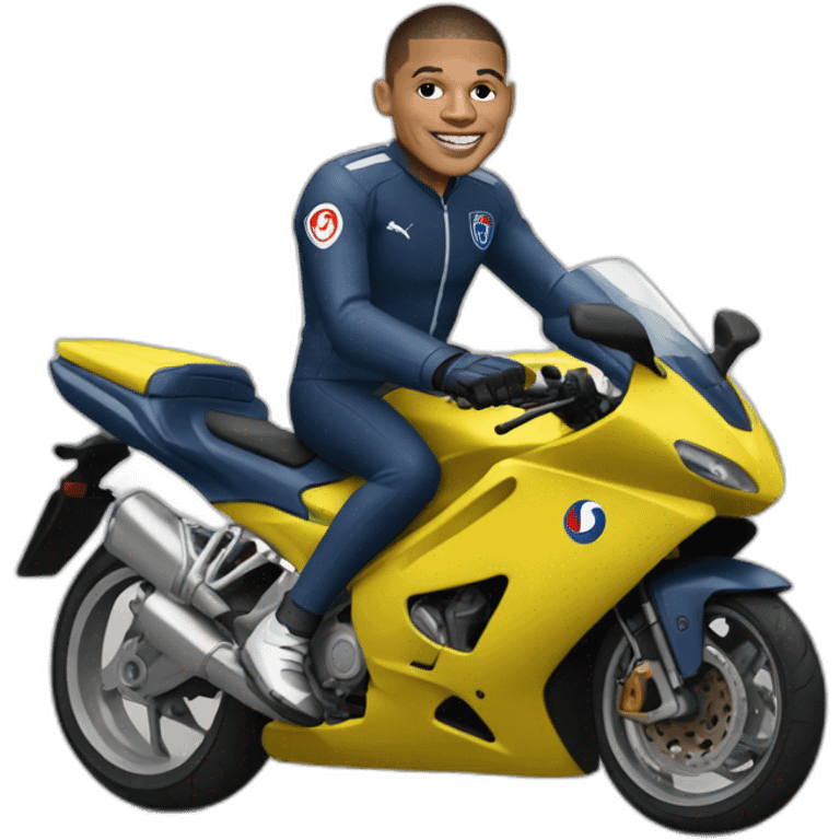 mbappé sur une moto emoji