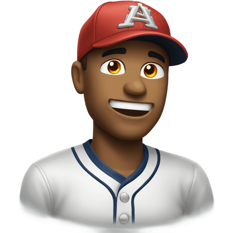 smiling person in baseball cap being mean emoji