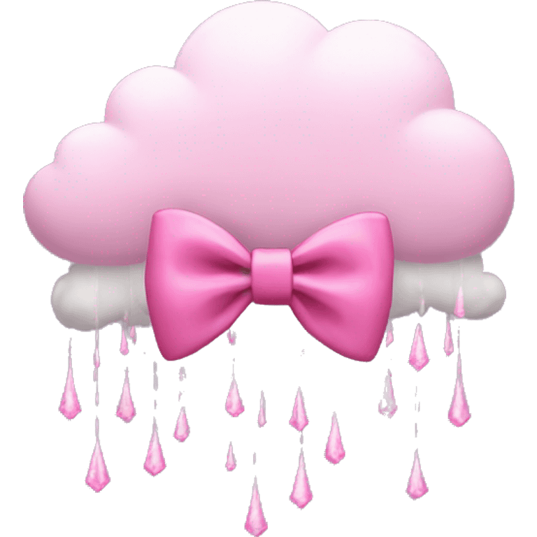 cloud raining pink bows emoji