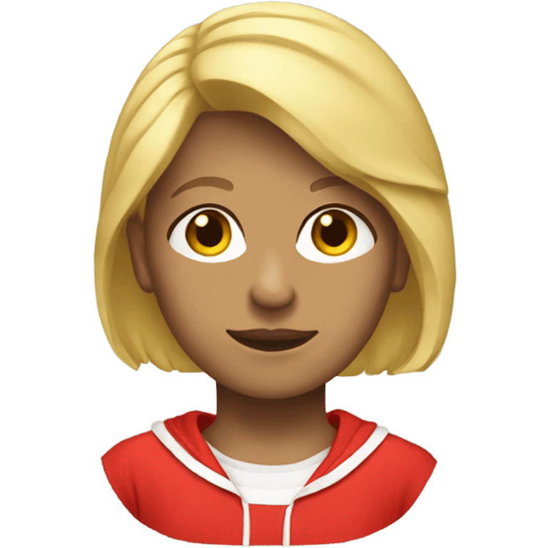 Short blonde hair red tracksuit  emoji