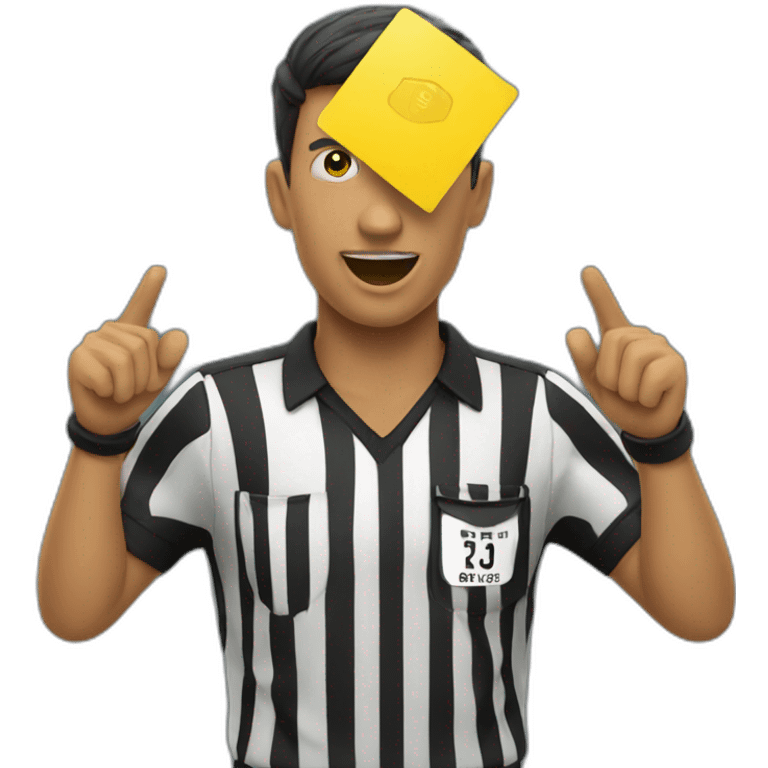 referee holding yellow card emoji