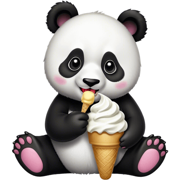 Panda eating ice cream emoji