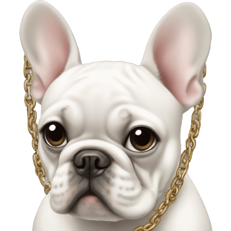 French bulldog with chain emoji