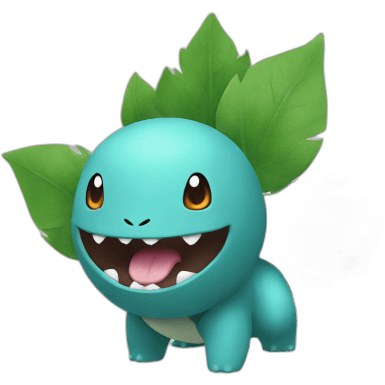 Pokemon with strange leaves im mouth emoji