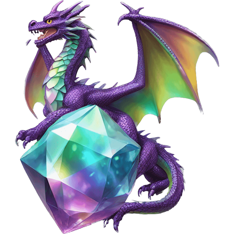 56-carat iridescent diamond crystal dragon emoji