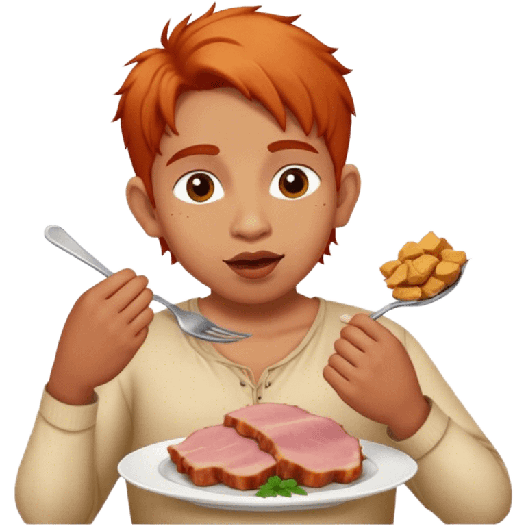 ginger indian jew eating pork emoji