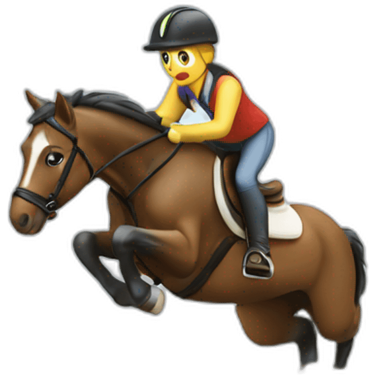 poney qui saute un obstacle emoji