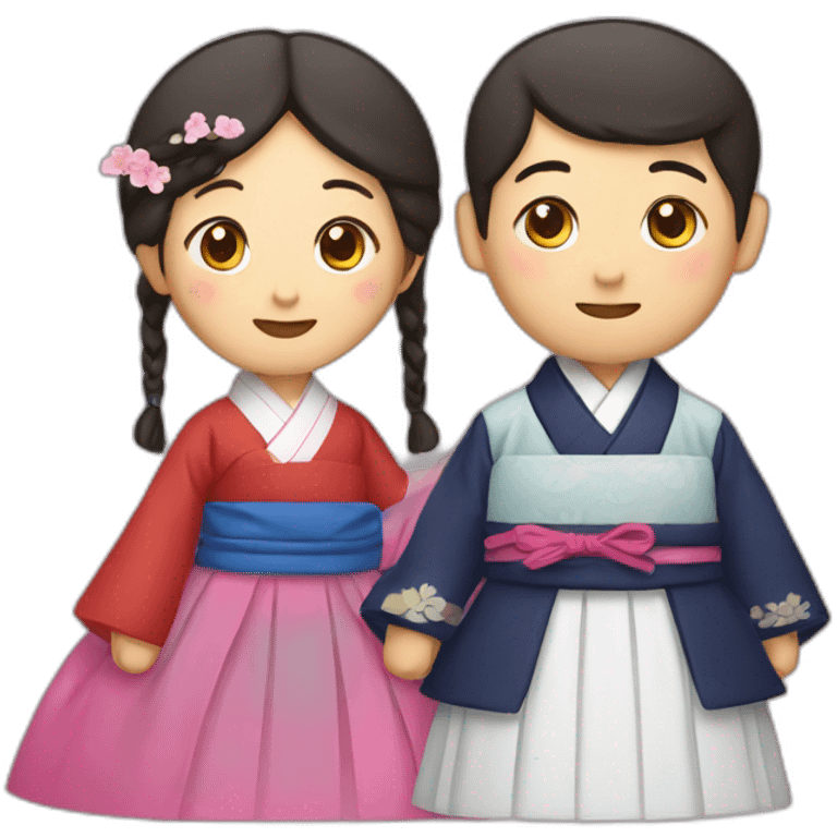 couple wearing hanbok emoji