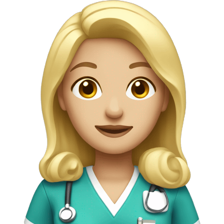 Blonde female nurse emoji