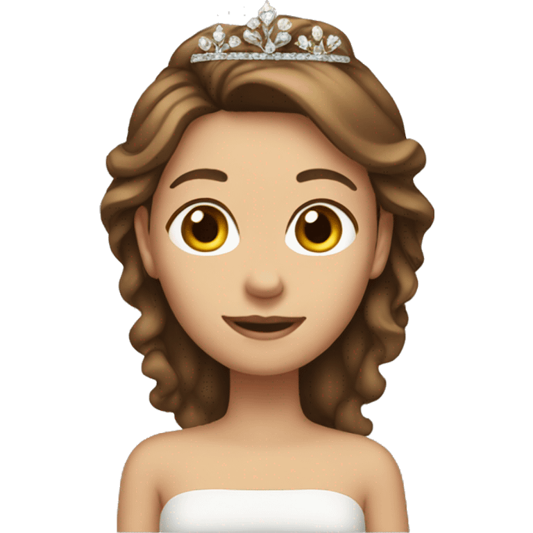 Girl with brown hair tiara emoji emoji