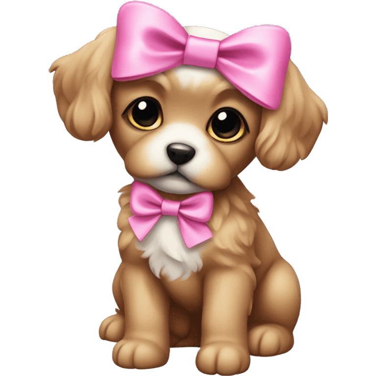 schiochon puppy pink bow emoji