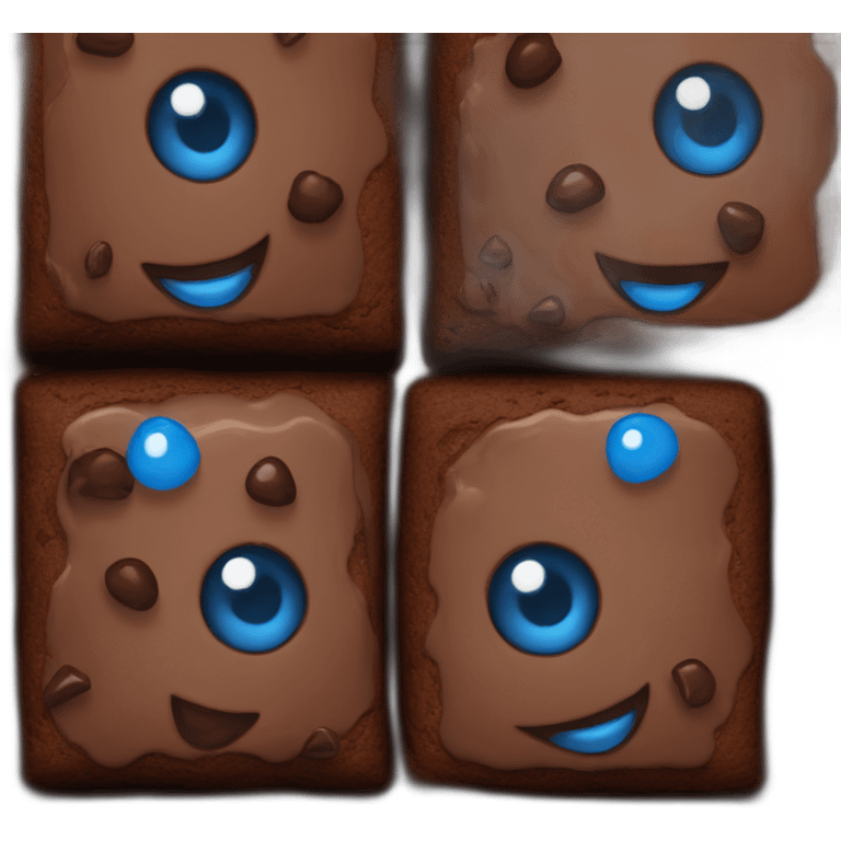 Brownie with blue eyes emoji