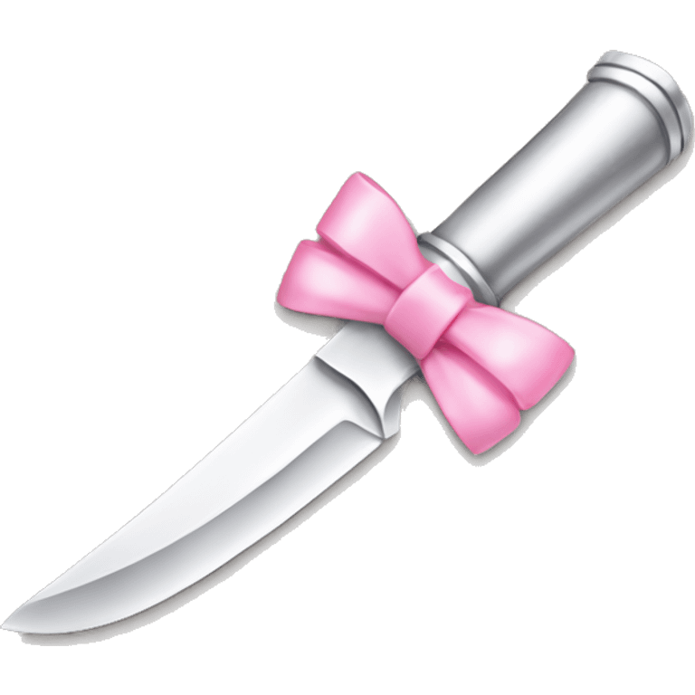 Silver knife with little pink bow emoji