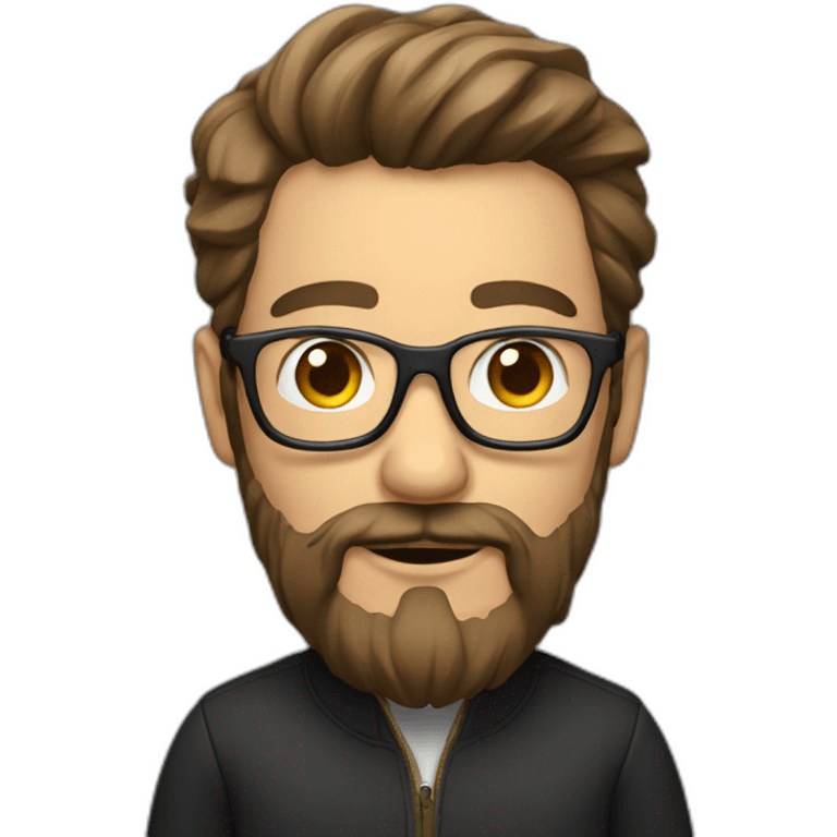 Man with hachure, glasses and beard emoji