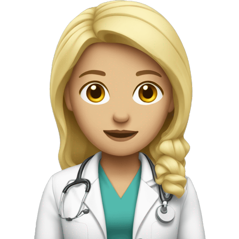 blonde female doc emoji