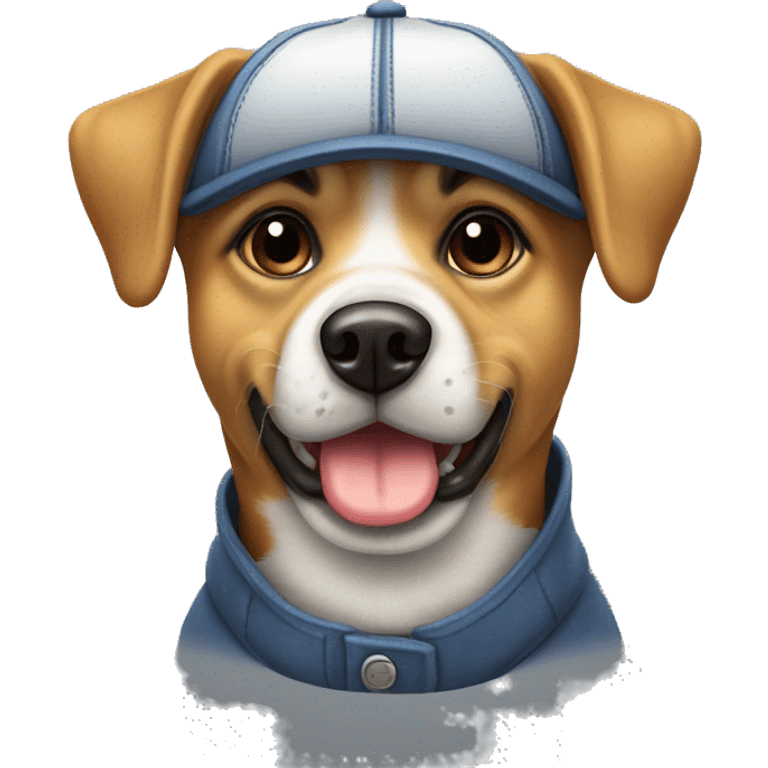 chien avec casquette emoji