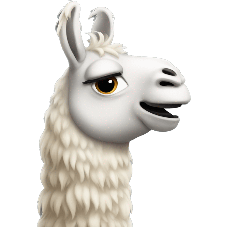 A llama calling  emoji