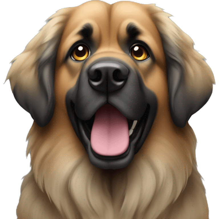 Leonberger dog emoji but grey facing straight on  emoji