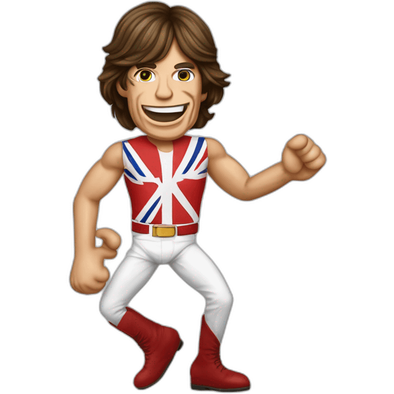 Mick jagger bailando cueca con una bandera de chile emoji