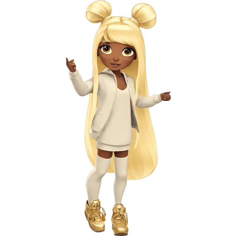 blonde girl with dark skin emoji