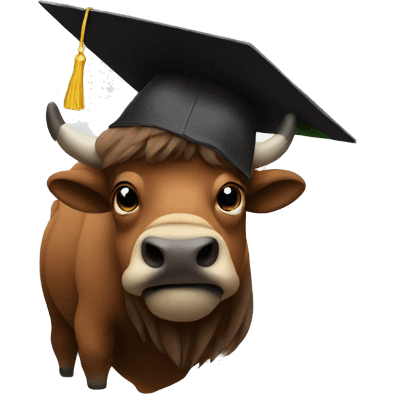 bison in graduation cap emoji