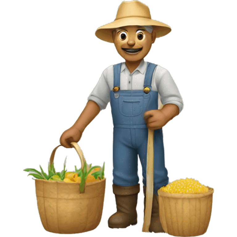 farmer grandfather working in the field emoji