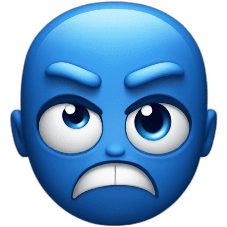 blue angry face emoji