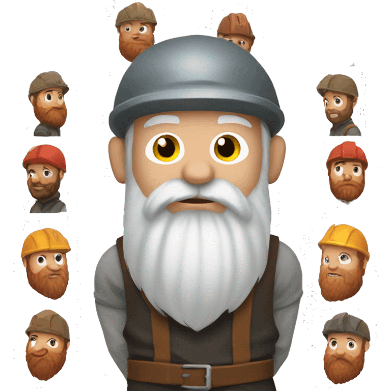 dwarf miner with red beard hold Kirk  emoji