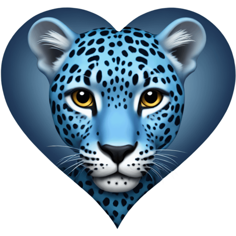 Blue leopard heart emoji