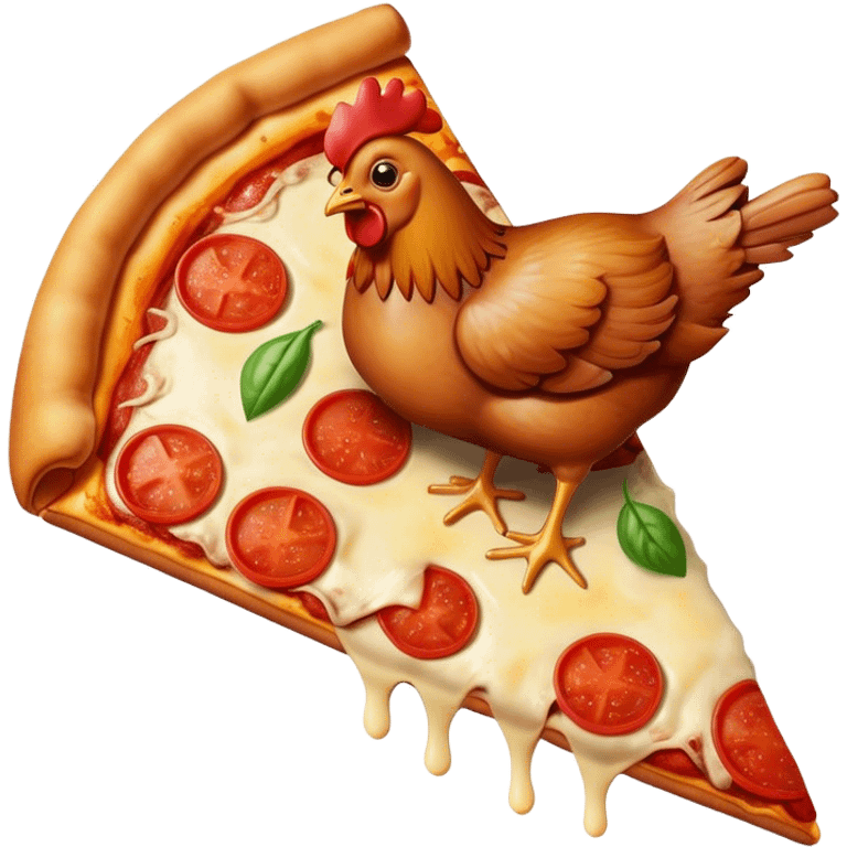 A chicken on a pizza  emoji