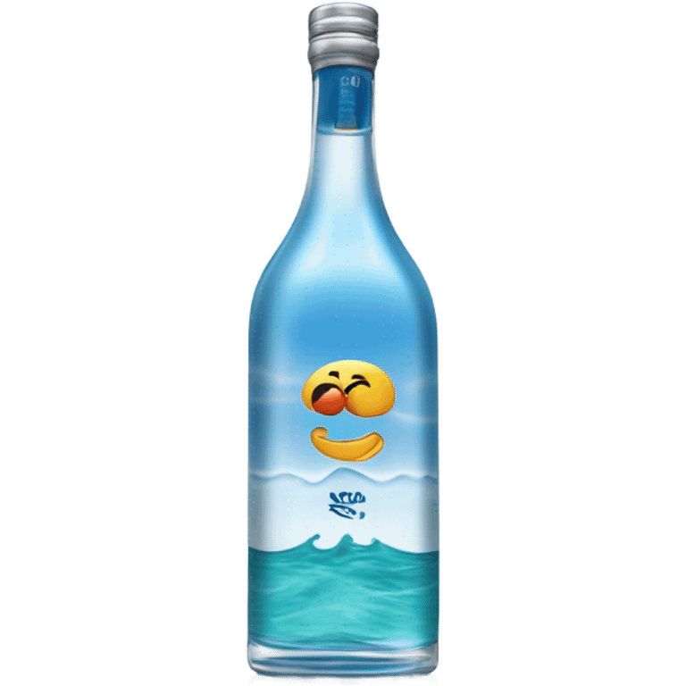 Tito’s vodka bottle on the ocean emoji