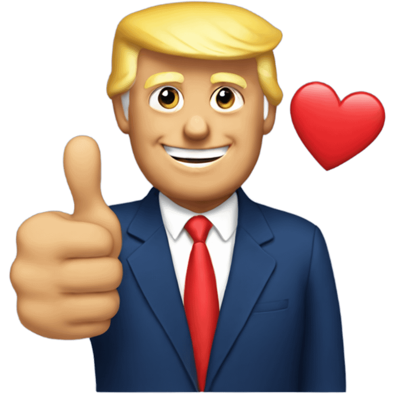 Trump thumbs up with a heart emoji