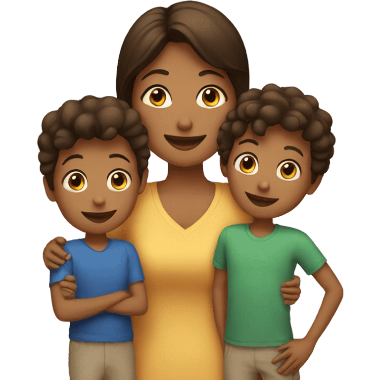 Mom and 2 sons emoji