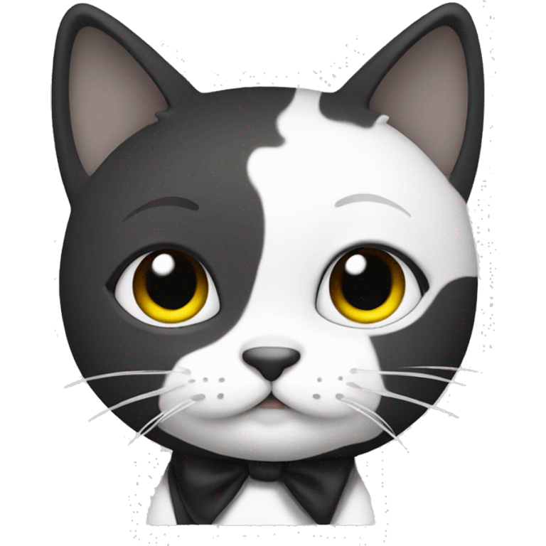 cute cat student of color black and white emoji