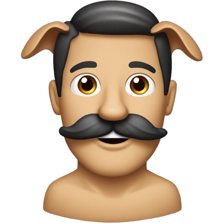 hombre rubio de ojos claros y bigote rubio con un perro salchicha arquelin neg emoji