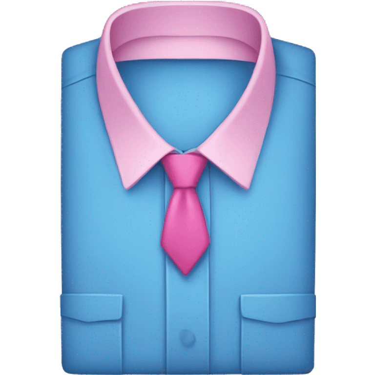 blue shirt and a pink tie emoji