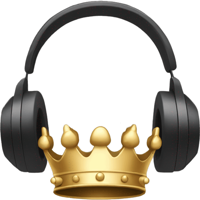 Crown listening to headphone emoji