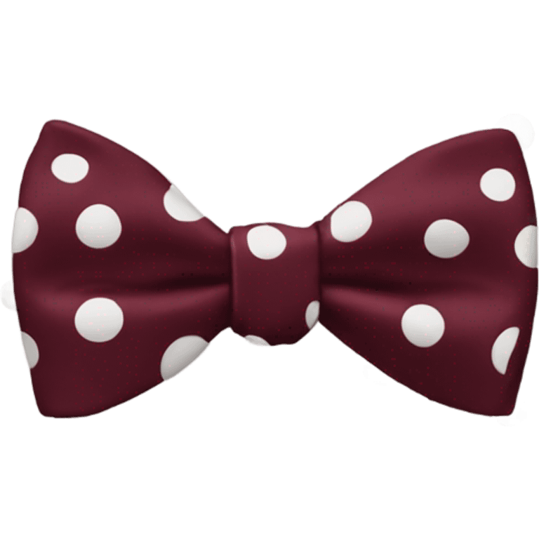 Maroon bow tie with white polka dots emoji